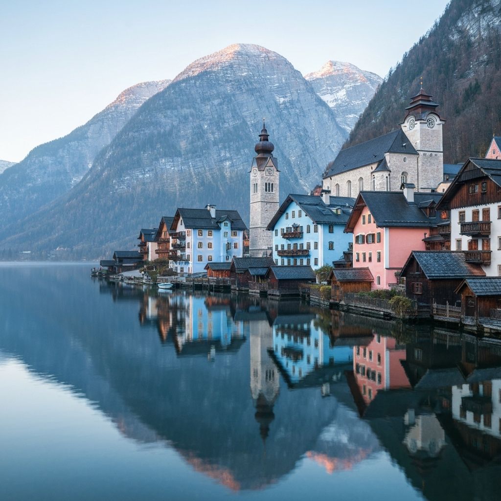Village de Hallstatt au bord du lac en Autriche