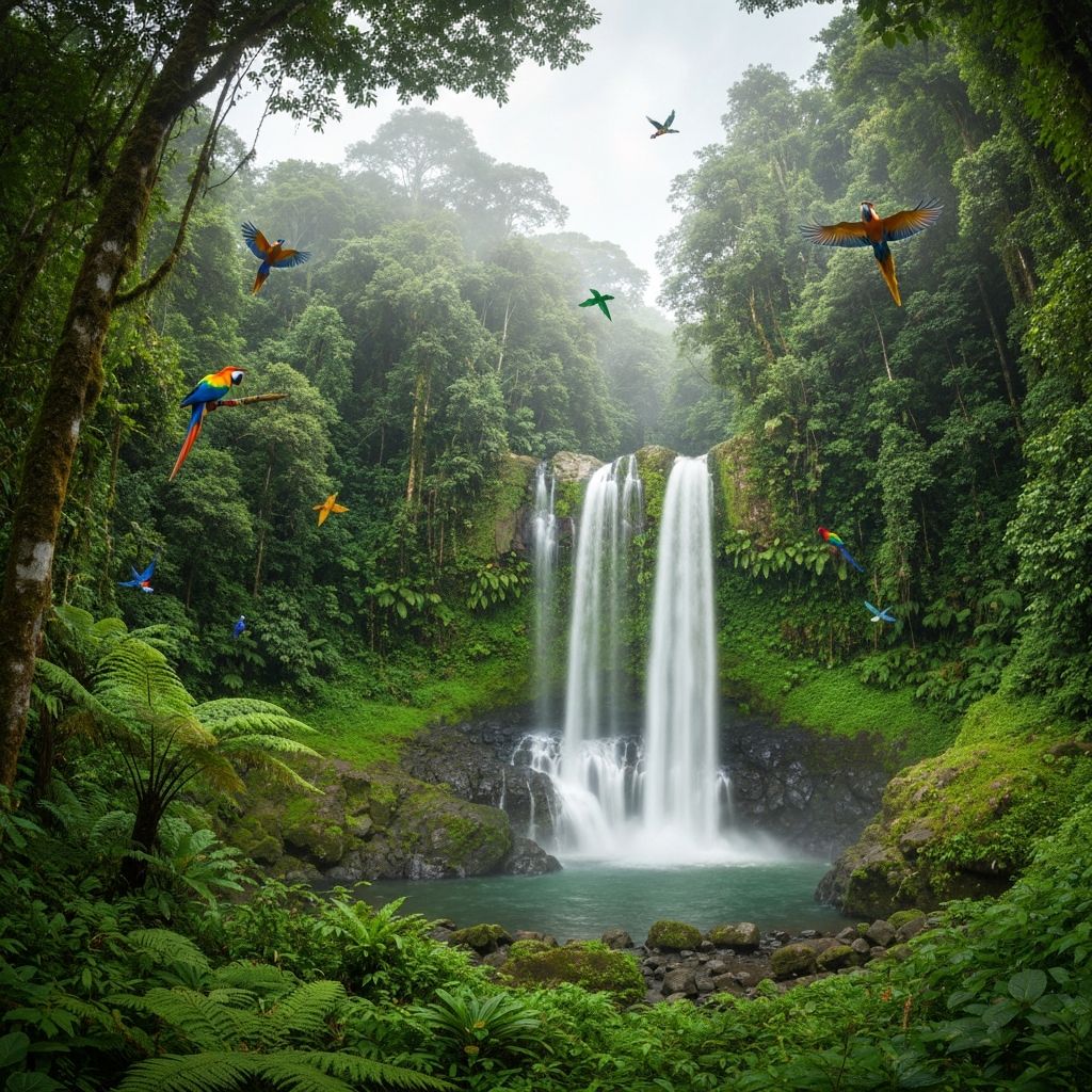 Volcan Arenal entouré de forêt tropicale au Costa Rica