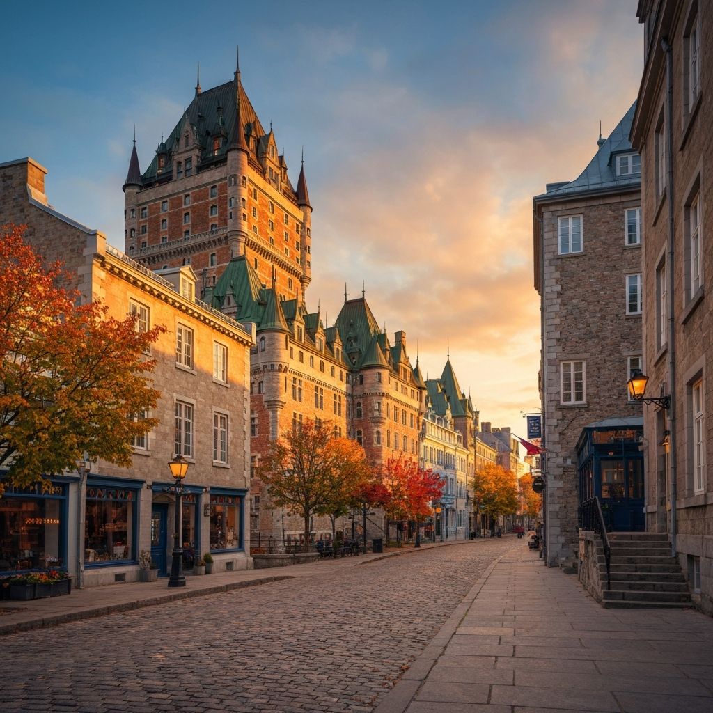 Vue du Château Frontenac et du fleuve Saint-Laurent